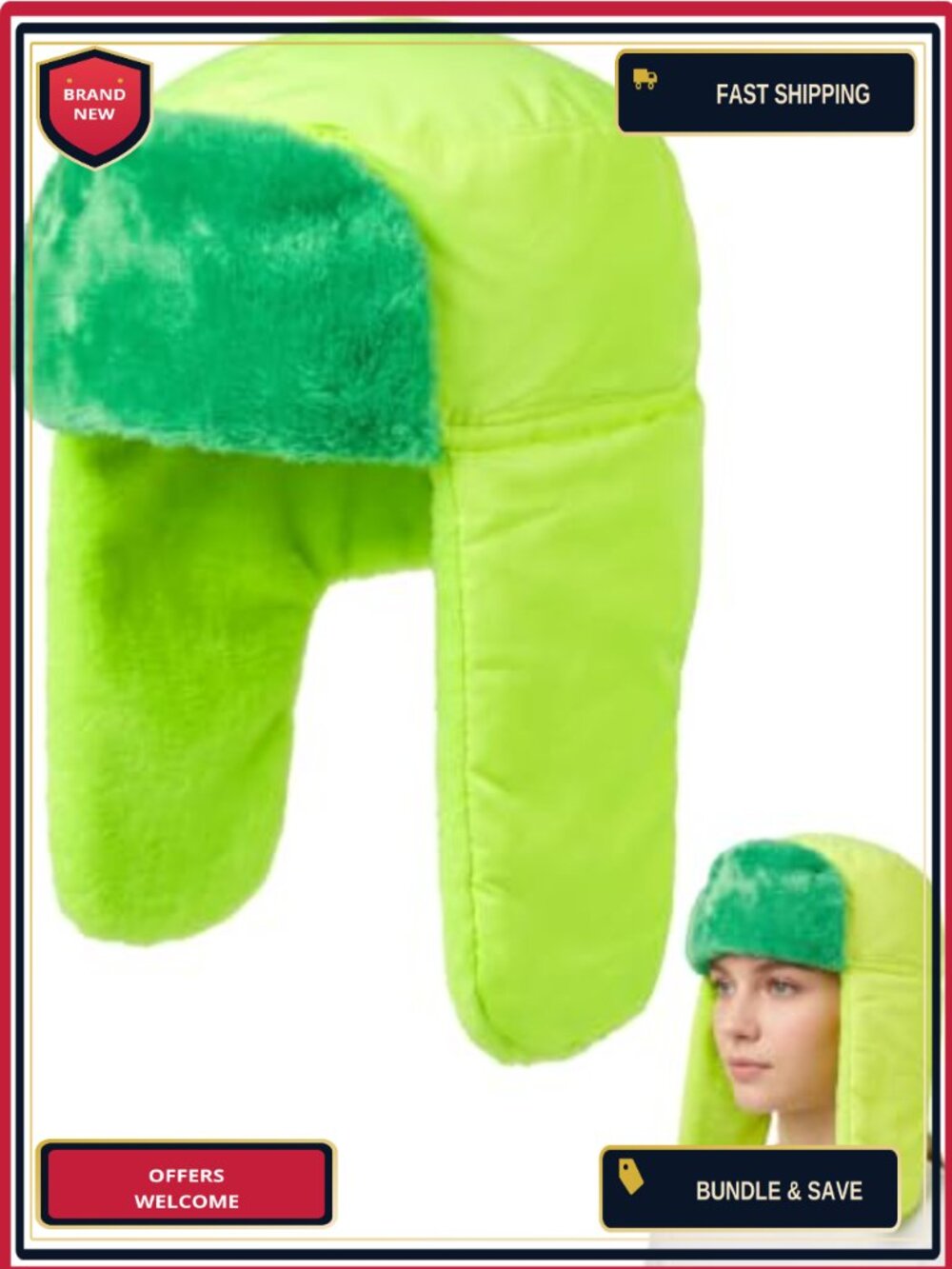 Knit Funny Hat with Ear Flaps Cosplay Halloween Costume
